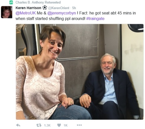 Prime example of leftie lies and spin - corbyn on trains being full Keren